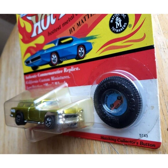 1994 Hot Wheels CLASSIC NOMAD Lime Green Vintage Collection 5743 Red Line Button - Picture 9 of 14